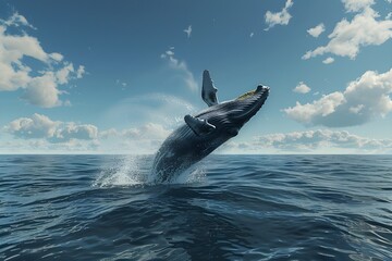 Whale Watching: A majestic whale breaching the surface of the ocean during a whale-watching excursion