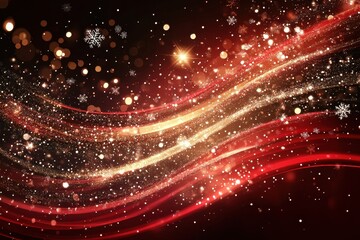 Obraz premium Captivating abstract Christmas background featuring shimmering lights and glittering patterns, Abstract christmas background glittering light Shimmering and defocused awards with snowflakes