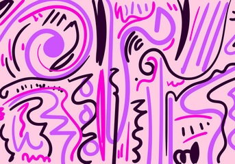 Colorful abstract illustration featuring dynamic tribal patterns