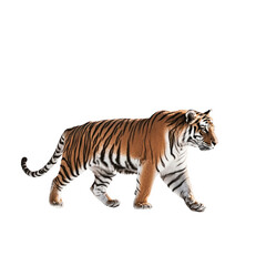 Obraz premium Majestic bengal tiger walking isolated on wildlife animal cat big cat fur on transparent background