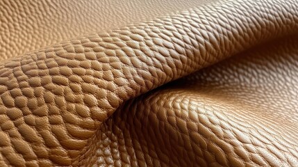 Close-up of textured brown leather surface with natural grain detail