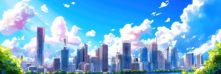 anime brisbane downtown skyline 