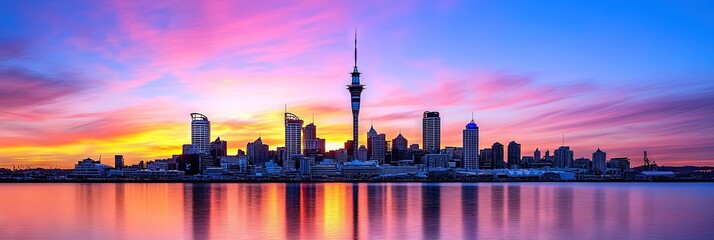 Fototapeta premium cinematic auckland downtown skyline 