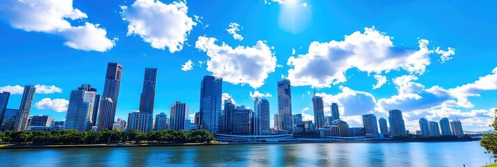 Fototapeta premium cinematic brisbane downtown skyline 
