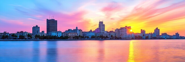 Obraz premium cinematic havana cuba downtown skyline 
