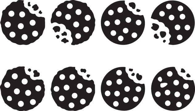 Cookie Silhouettes with Bite Marks and Holes