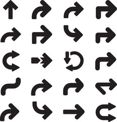 Collection of Diverse Arrow Icons with Various Directions