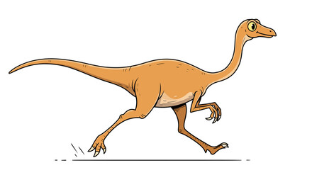Stylized Gallimimus Vector Illustration Showcases The Dinosaur In Mid Stride With An Animated Look