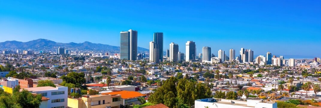 cinematic tijuana downtown skyline -