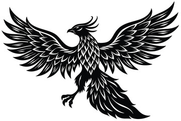 phoenix bird silhouette vector illustration