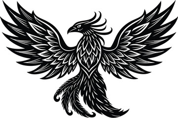 phoenix bird silhouette vector illustration