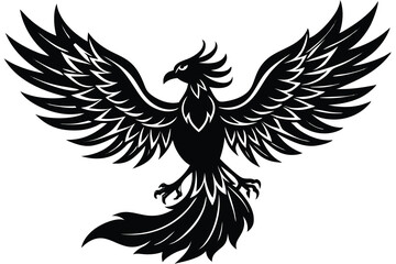 phoenix bird silhouette vector illustration