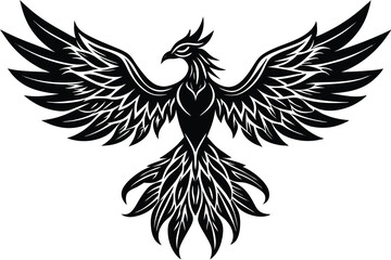 phoenix bird silhouette vector illustration