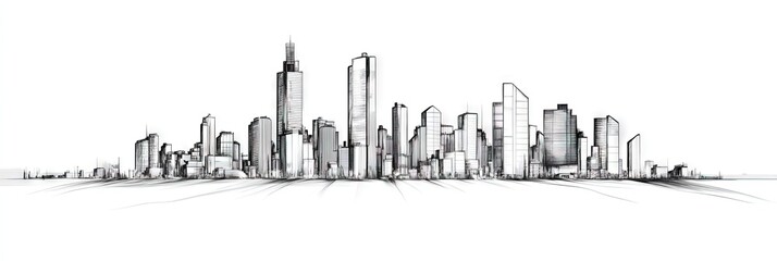Naklejka premium manga melbourne downtown skyline -
