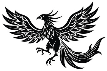 Fototapeta premium phoenix bird silhouette vector illustration