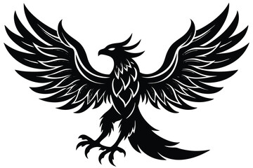 phoenix bird silhouette vector illustration