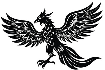 phoenix bird silhouette vector illustration
