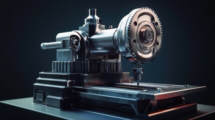 Fototapeta premium Milling machine, metal machining, aluminum and steel.