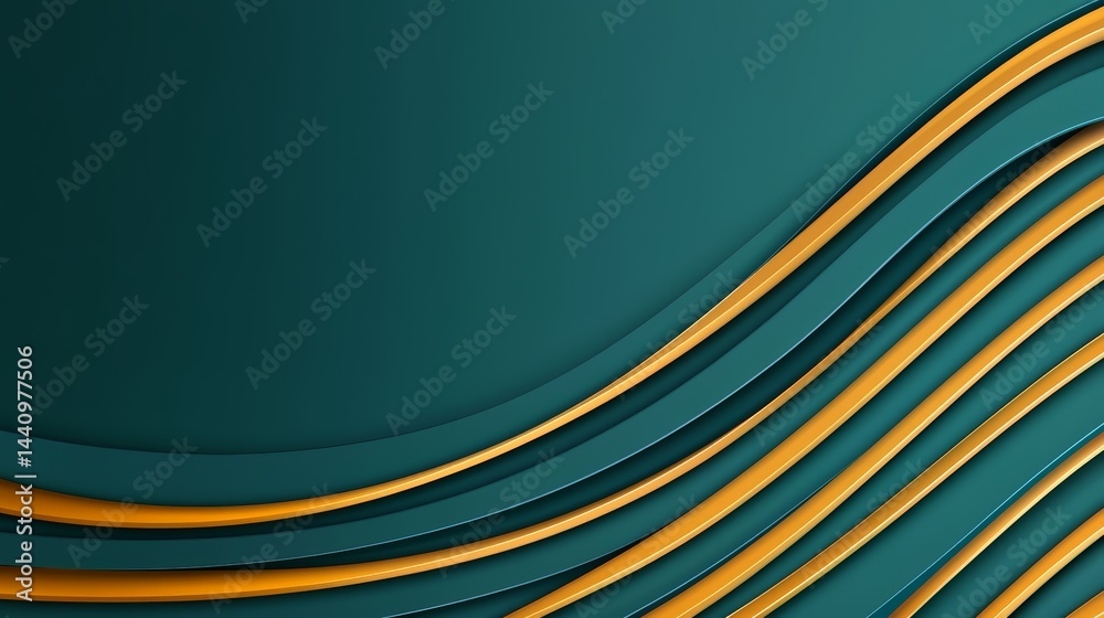 Poster Colorful background with a blue and orange gradient and a green line. The blue and orange stripes create a sense of movement and energy, while the green line adds a touch of contrast