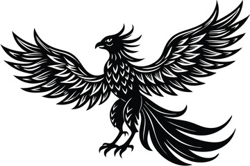 phoenix bird silhouette vector illustration