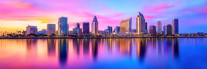 Obraz premium manga san diego downtown skyline 