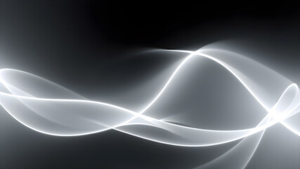 Obraz premium Abstract background of white neon lines. Generative AI