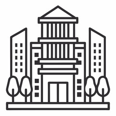 Office Building outline icon on white background