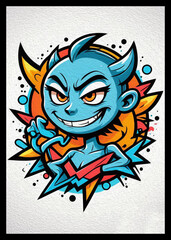 Obraz premium Cartoon. Pattern for T-shirts, covers, wallpapers, fabrics . Oil painting