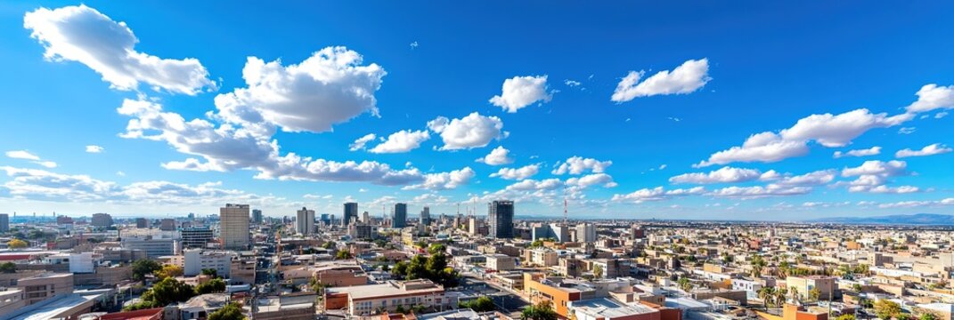 overhead photo of juarez downtown skyline 
