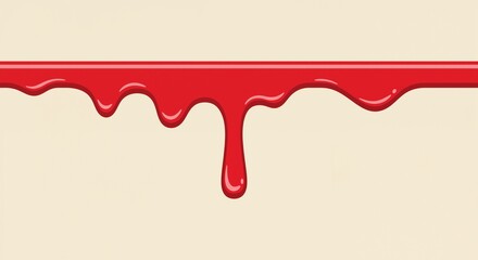 Obraz premium Dripping red paint on a neutral background, creating a bold and striking visual effect, conveying artistic expression and creativity