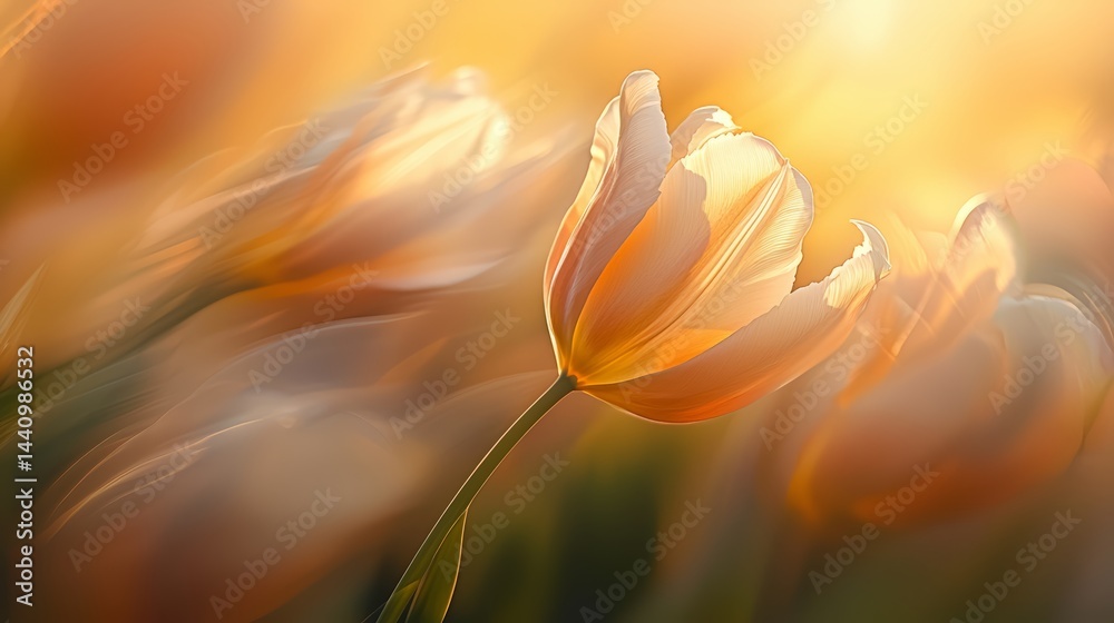 Poster close up of a flower with a yellow background. the flower is the main focus of the image and it is i