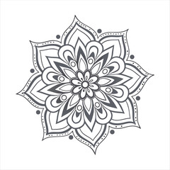 "Intricate Hand-Drawn Mandala Design for Coloring or Decoration.