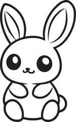 Fototapeta premium Rabbit Bunny Outline Stroke Vector Illustration on Transparent Background