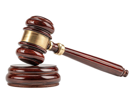 Gavel brown wooden judge auction law justice hammer symbol court legal on transparent background