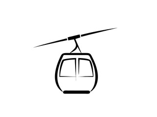 Vector icon of a ski lift representing winter sports transportation in mountainous regions