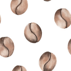 Oil seamless pattern with Coffee beans