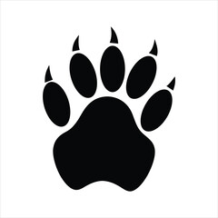 Bear Track Bear Footprint Ink Silhouette Vector Illustration