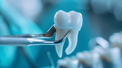 Close up of a wisdom tooth removal procedure