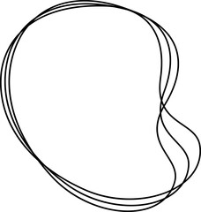 Abstract organic shape with fluid, wavy contours, appearing as a floating figure outlined with multiple lines, creating a dynamic and weightless effect.