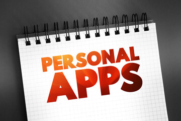 Fototapeta premium Personal Apps text on notepad, concept background