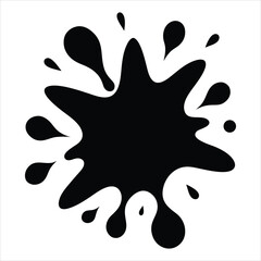 Splash Forming Abstract Geometric Shapes Black Silhouette