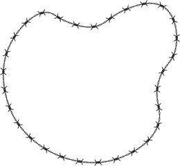 Barbed wire arranged in a curved shape with a soft motion effect.
