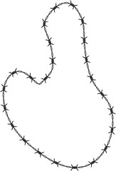Barbed wire arranged in a clean and minimalist curved design.