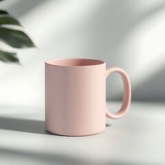 Obraz premium Pink Mug with Minimalist Mockup.