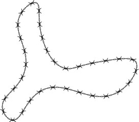 Barbed wire forming a modern abstract element.