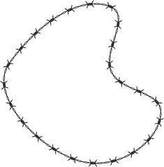 Organic barbed wire shape with a continuous curved path forming a sleek, structured outline.