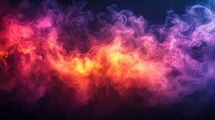 Abstract colorful smoke background red orange purple swirls design texture art hot haze mist dark