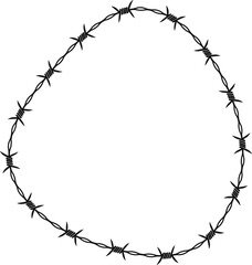 Curved shape with barbed wire pattern, undulating abstract shape