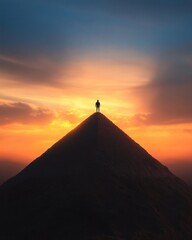 Meditating near ancient ruins as stars emerge: photorealistic lone alien Anunnaki figure blends tradition future.