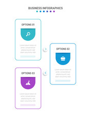 Vertical progress bar featuring 3 arrow-shaped elements, symbolizing the three stages of business strategy and progression. Clean timeline infographic design template. Vector for mobile presentation.